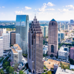 Aerial view downtown Atlanta skyline